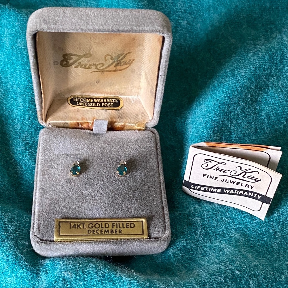 Tru-Kay I December Birthstone Earrings I 14KT GF